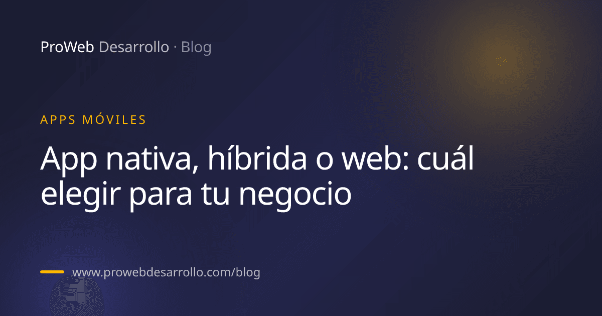 Portada del artículo: App nativa, híbrida o web: cuál elegir para tu negocio